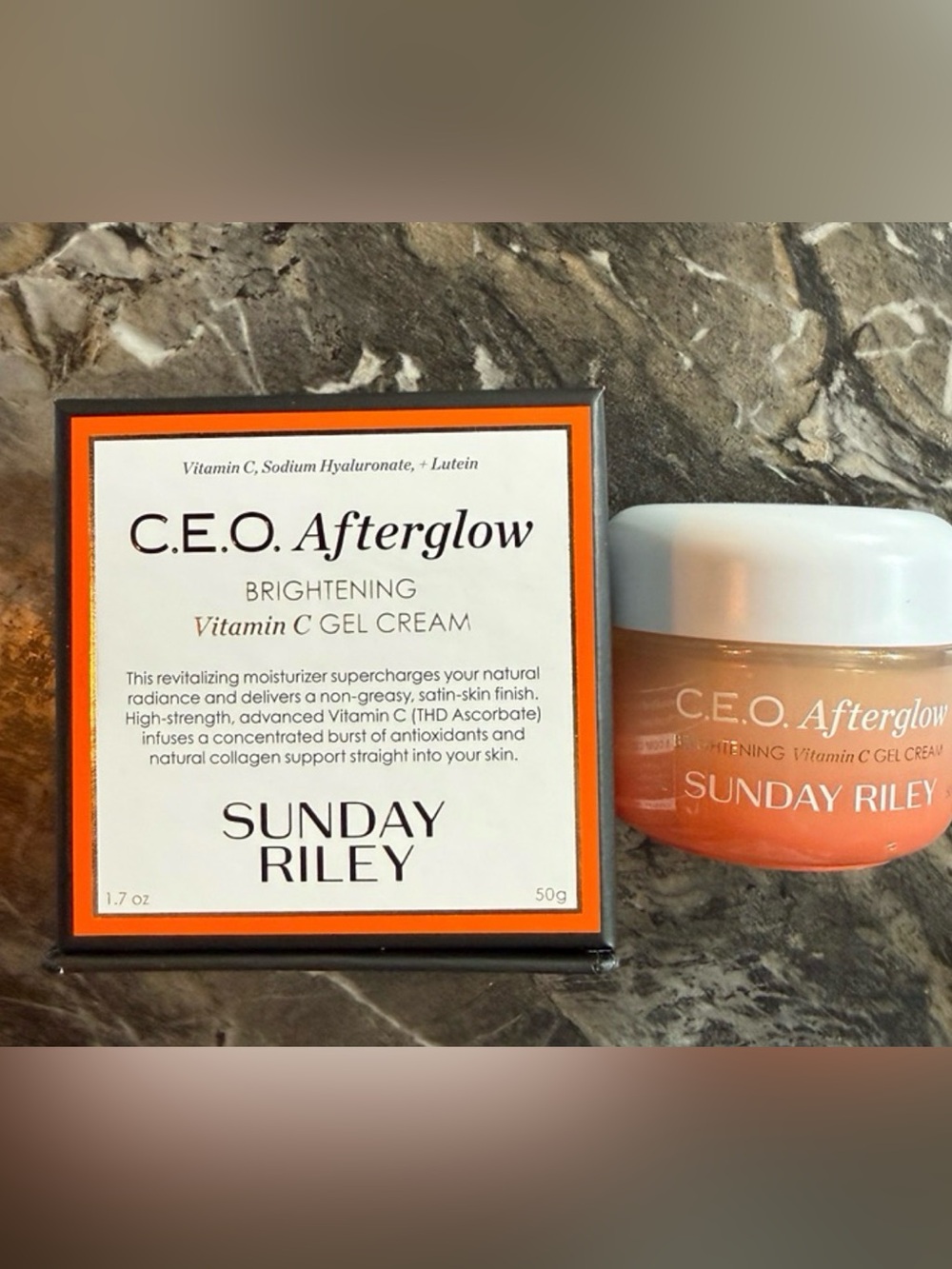 Sunday Riley C.E.O. Afterglow Brightening Vitamin C Cream Face Moisturizer 1.7oz - Picture 2 of 6